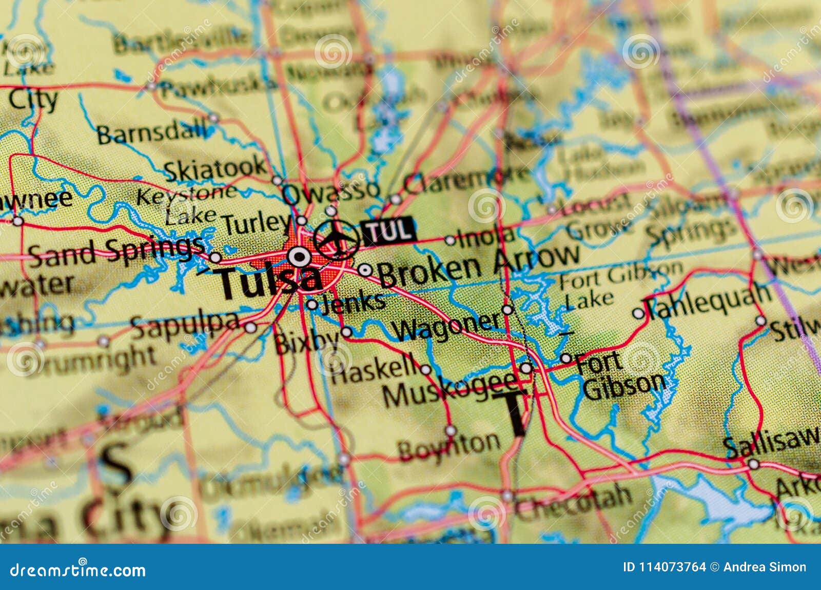 Mapa De Tulsa Oklahoma Tulsa, Oklahoma No Mapa Foto De Stock. Imagem De Estados - 114073764