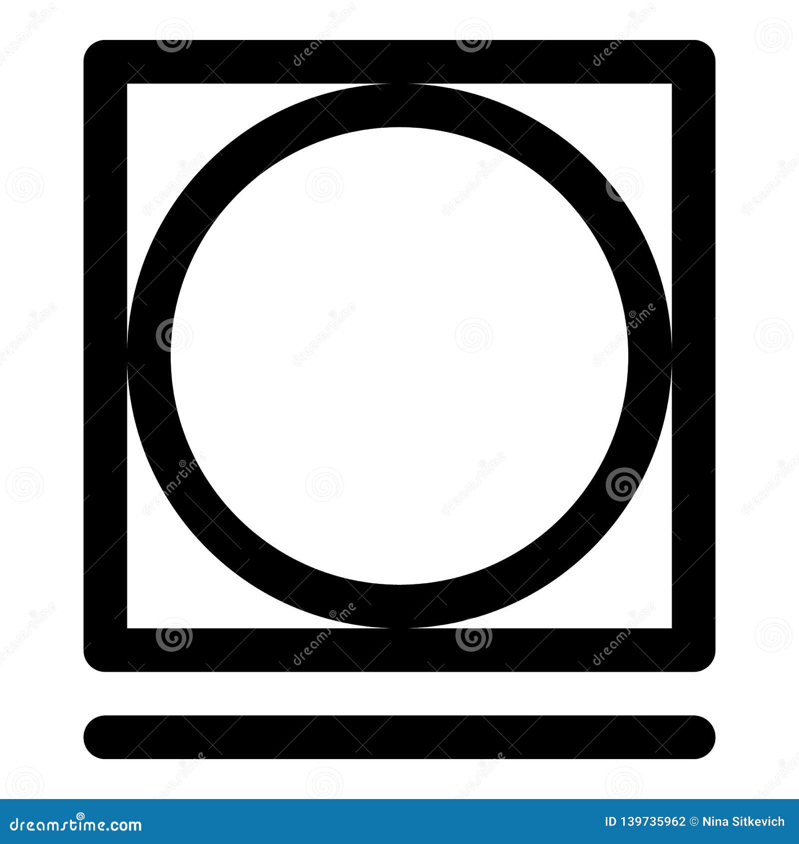 Tumble Dry Delicate Icon, Outline Style Stock Vector Illustration of