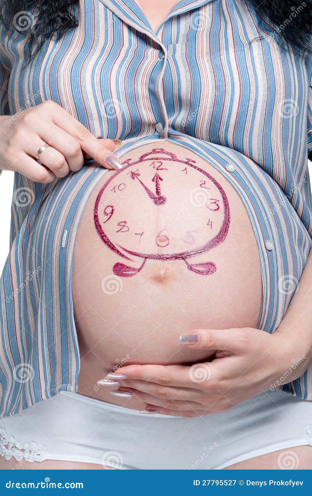 Harmless Henna Floral Drawing Art on Boho Pregnant Woman Tummy