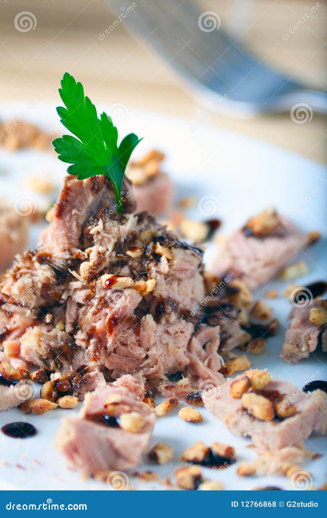 Tuna and Almonds with Vinegar Glaze Stock Photo Image of group, fish