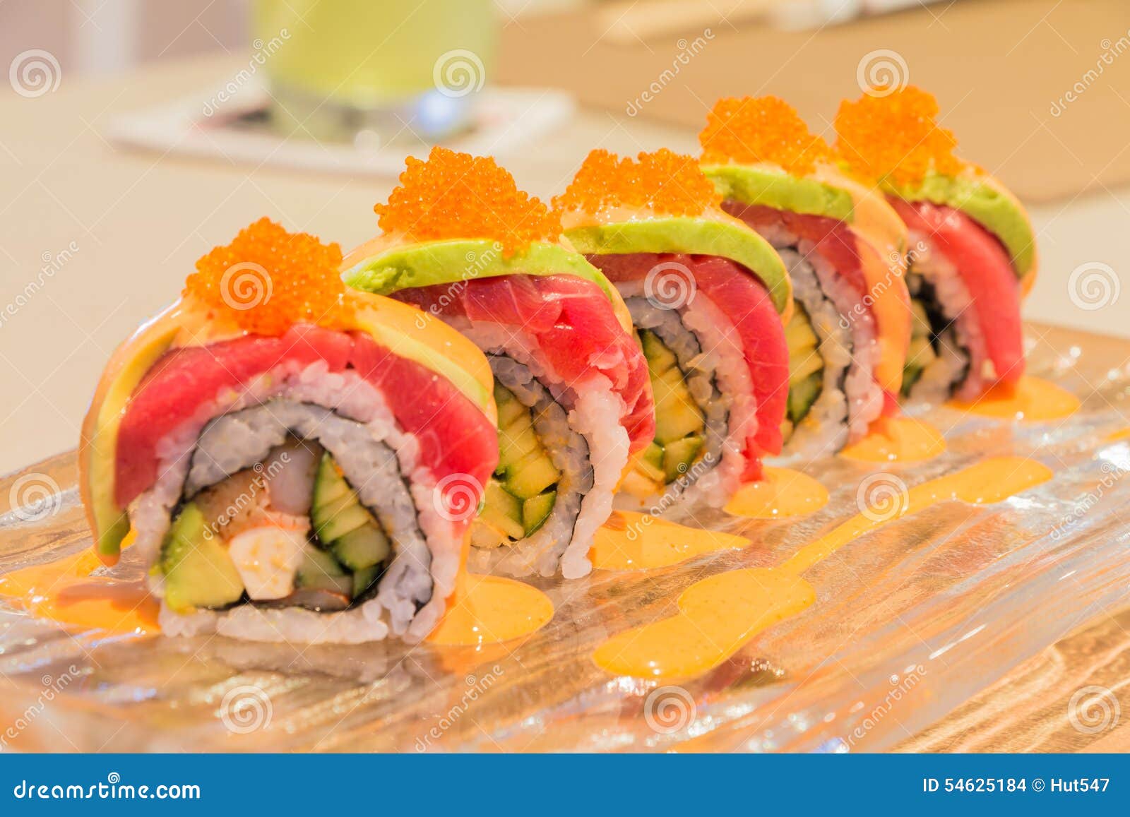 Tuna Avocado sushi roll stock photo. Image of fresh, culture 54625184