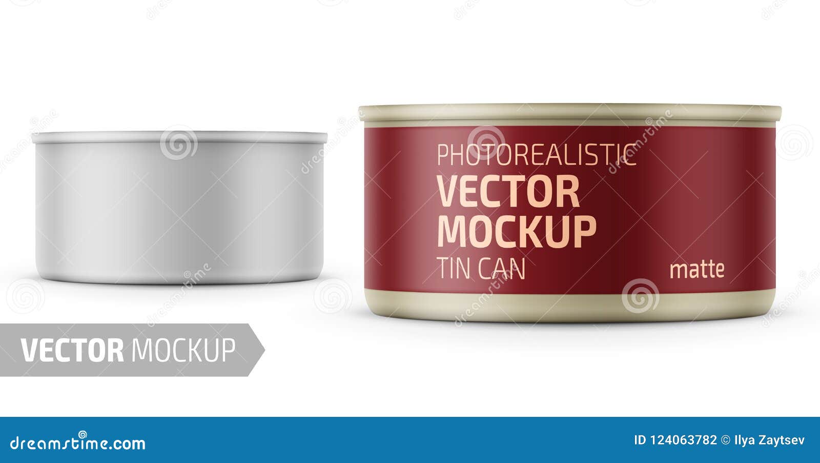 Download Tuna Can With Label And Sample Design Stock Vector Illustration Of Fish Round 124063782 PSD Mockup Templates