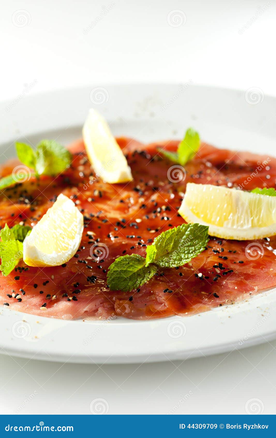 Tuna Carpaccio stock image. Image of cold, seafood, luxury 44309709