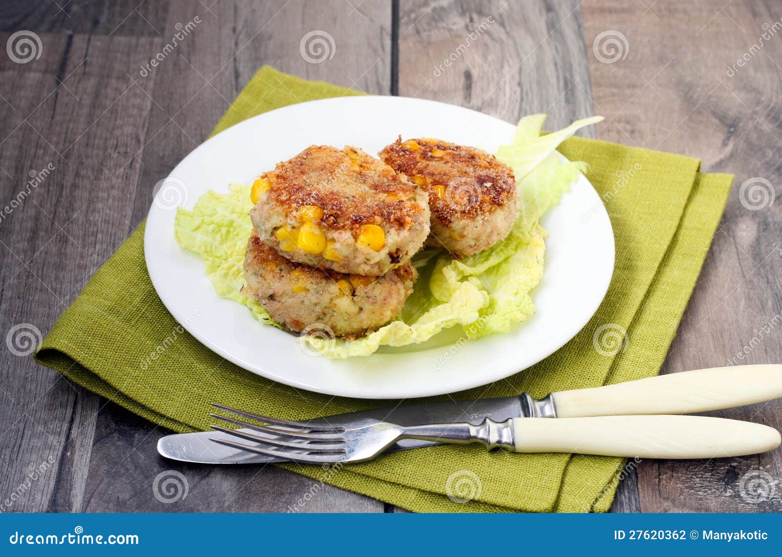 Tuna and corn cakes stock photo. Image of balls, cakes 27620362