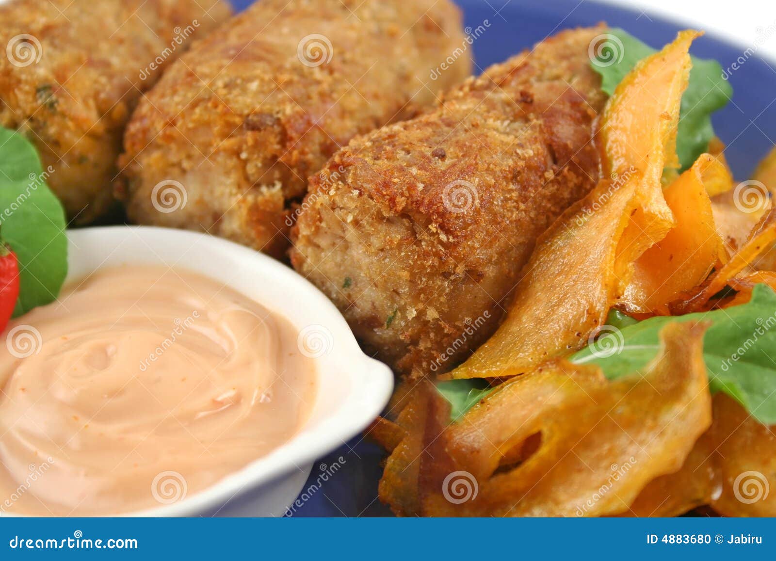 Tuna Croquettes with Dressing Stock Photo Image of croquettes, fresh