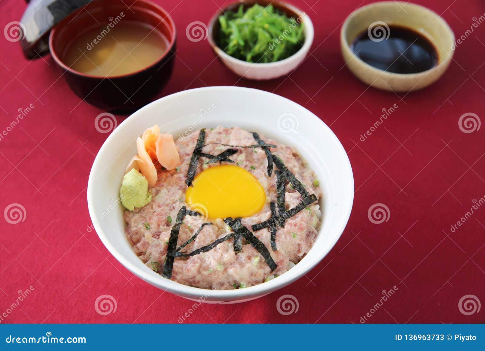 Tuna don set stock image. Image of traditional, asia 136963733