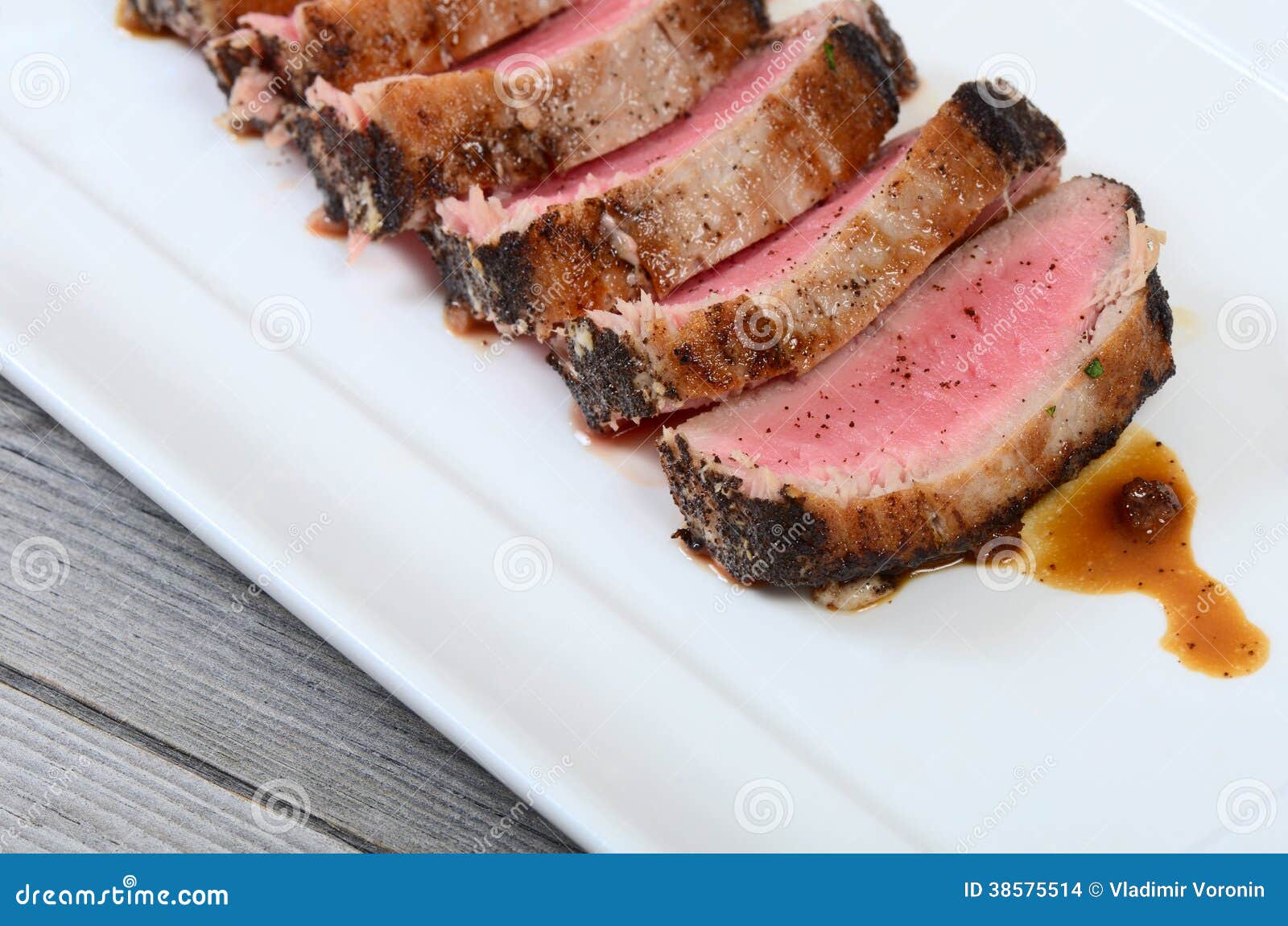 Tuna Fillet in a Coffee Crust Stock Photo - Image of closeup, marinated ...