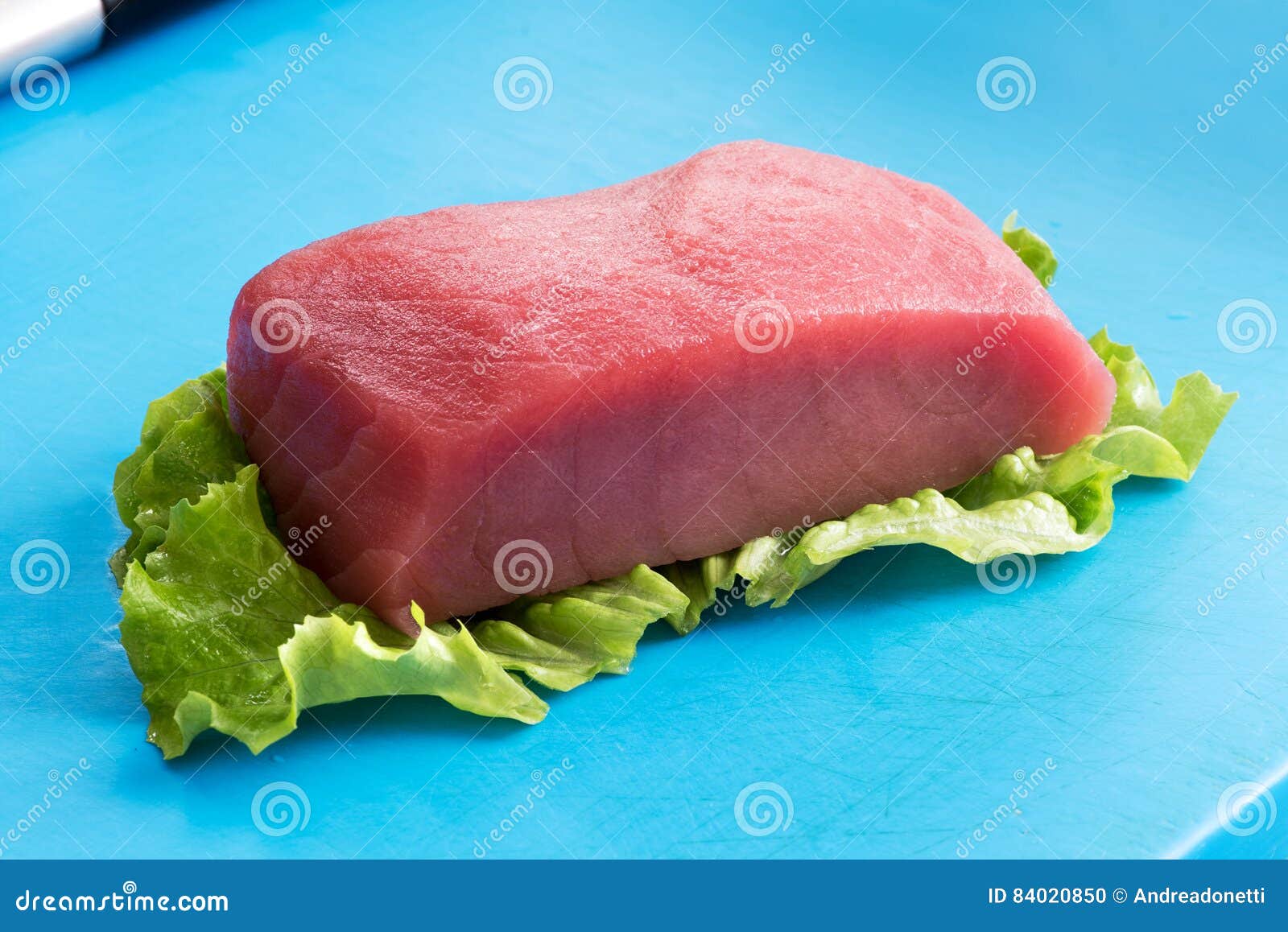 Tuna Fillet Resting on Lettuce Stock Photo Image of japanese, tuna