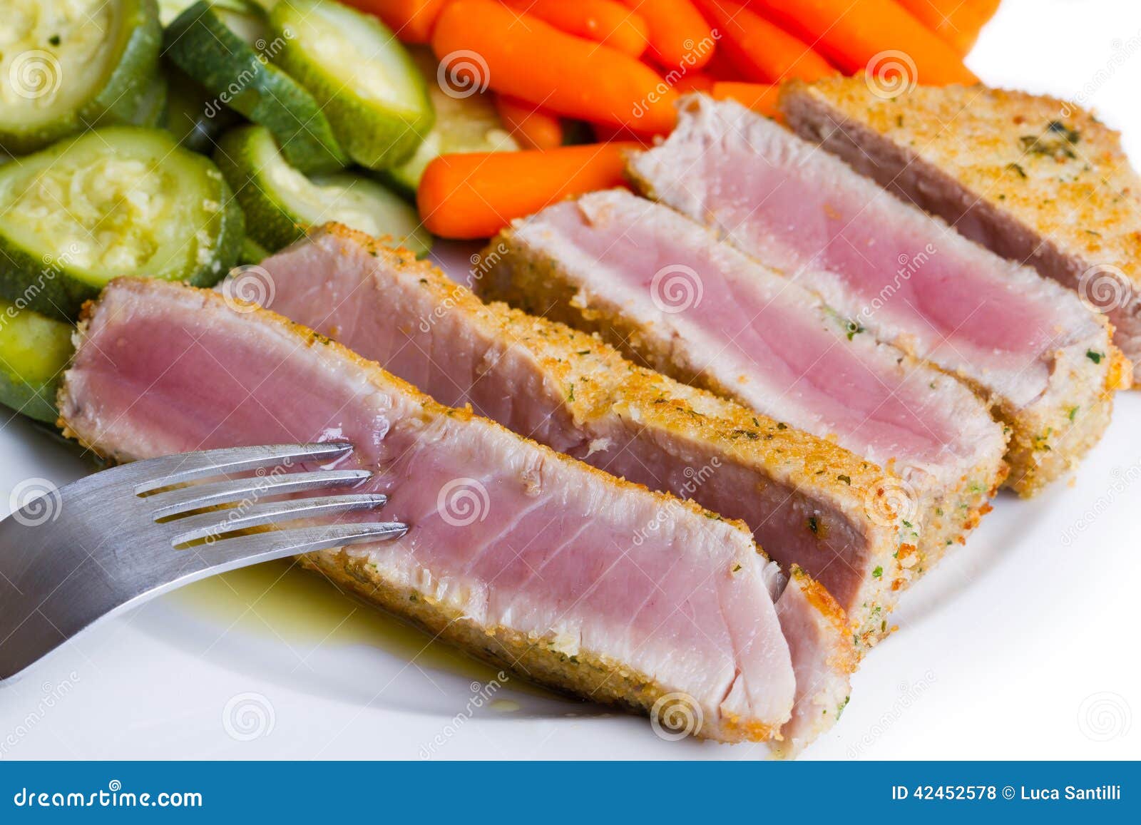 Tuna Fillet with Vegetables Stock Photo Image of lunch, dish 42452578