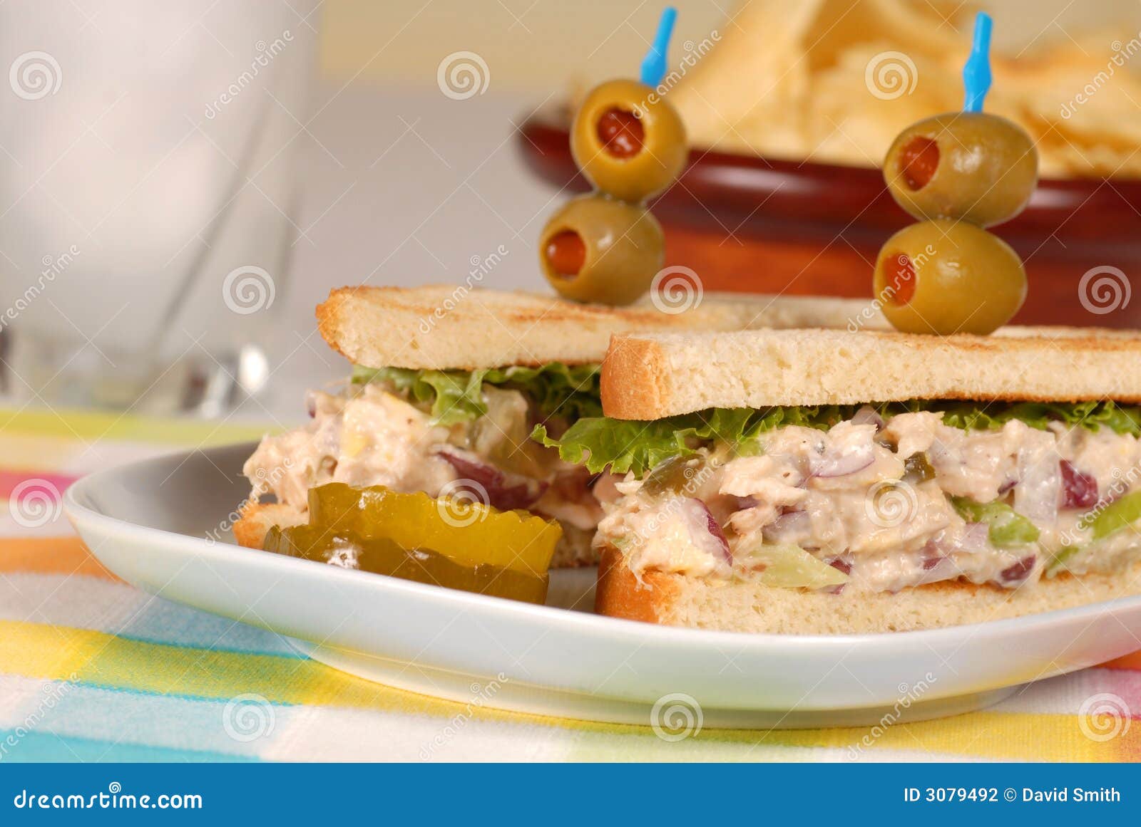 Tuna Fish Sandwich with Chips Stock Photo Image of cuisine, plate