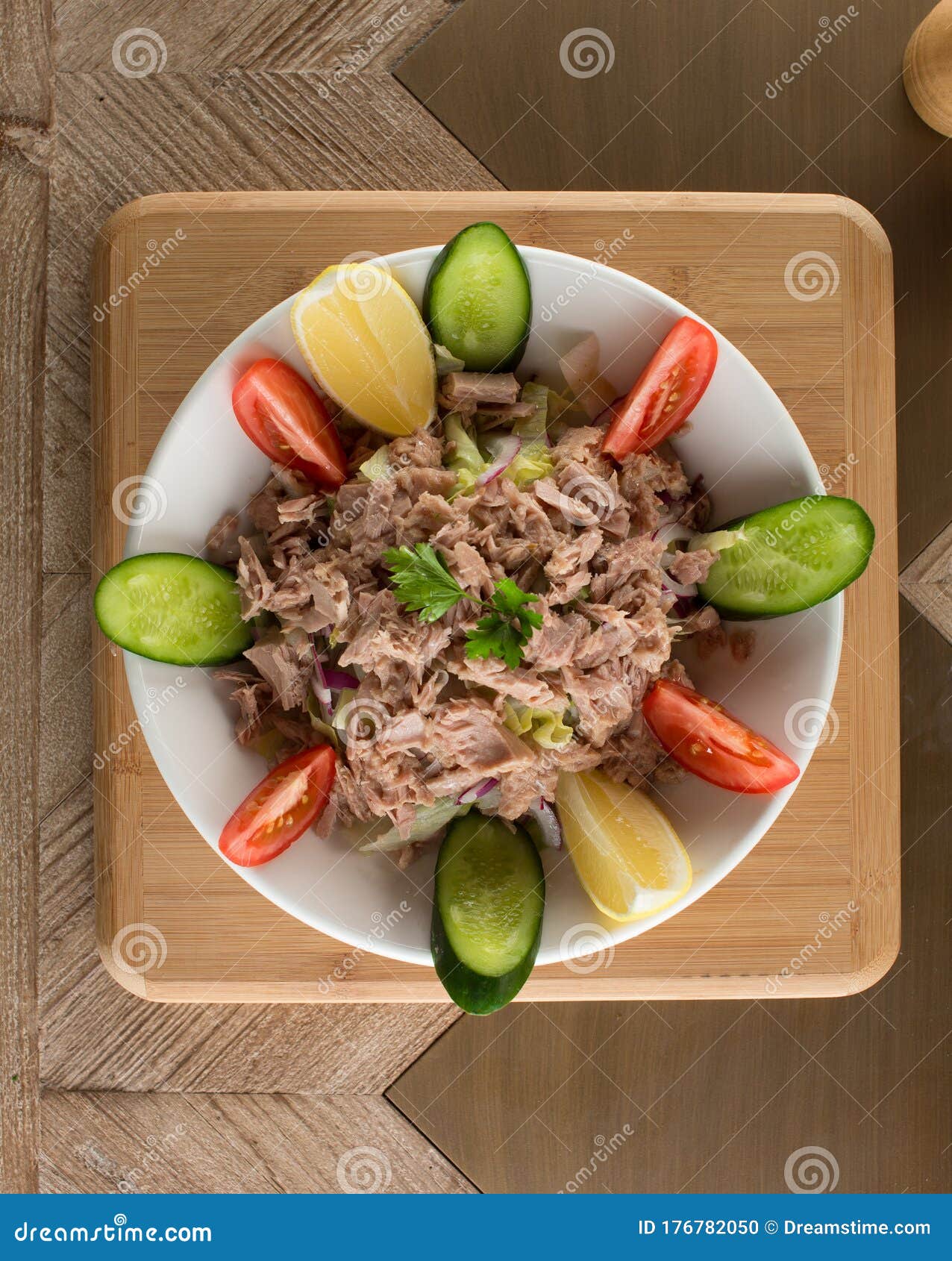 Tuna Fish Sandwich on Multigrain Bread with Lettuce and Tomato Stock
