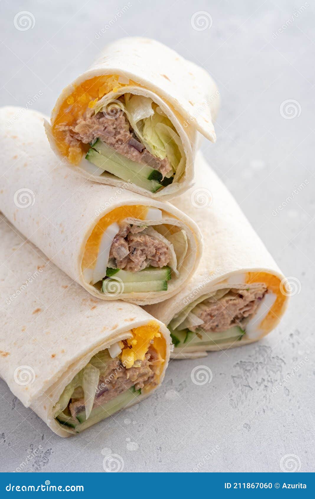 Tuna melt wrap with egg stock photo. Image of pepper 211867060