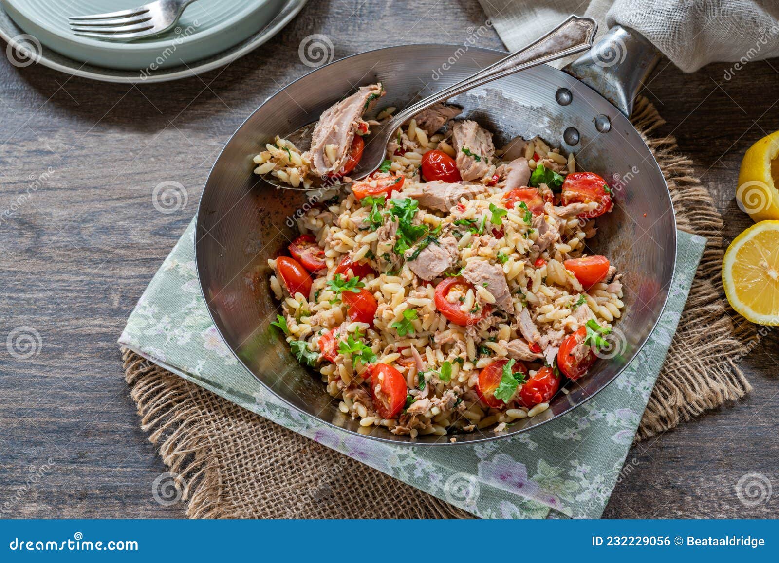 Tuna and orzo stock photo. Image of italian, fresh, orzo 232229056