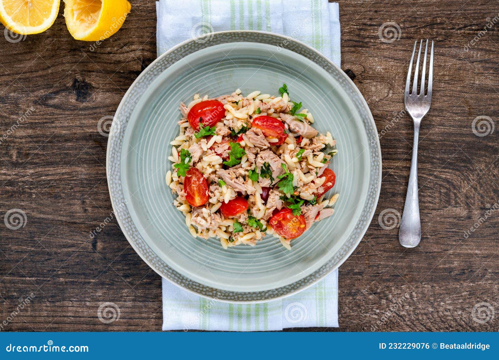 Tuna and orzo stock photo. Image of cuisine, chili, main 232229076