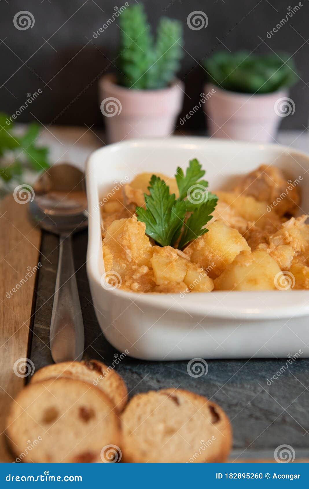 Tuna and Potato Stew Called Marmitako. Traditional Basque Recipe ...