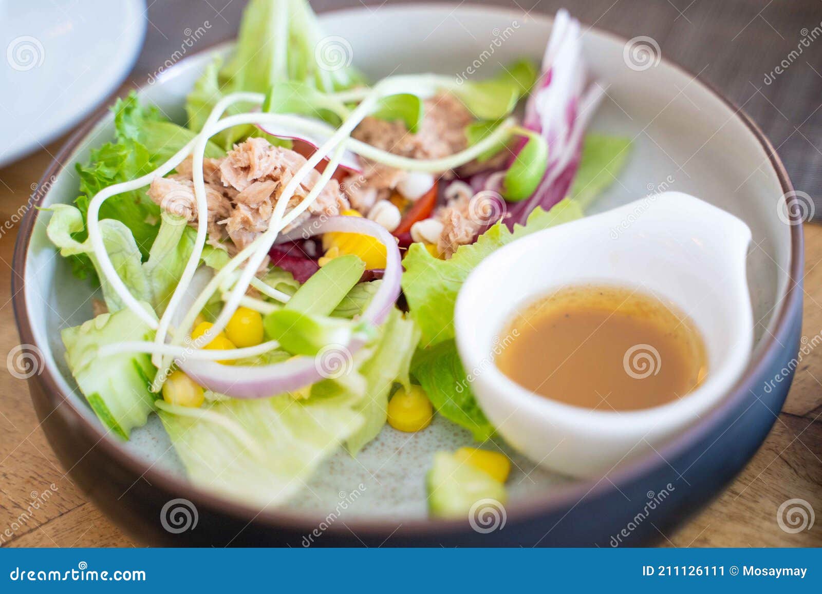 Tuna Salad with Salad Dressing Stock Image Image of meal, dining 211126111