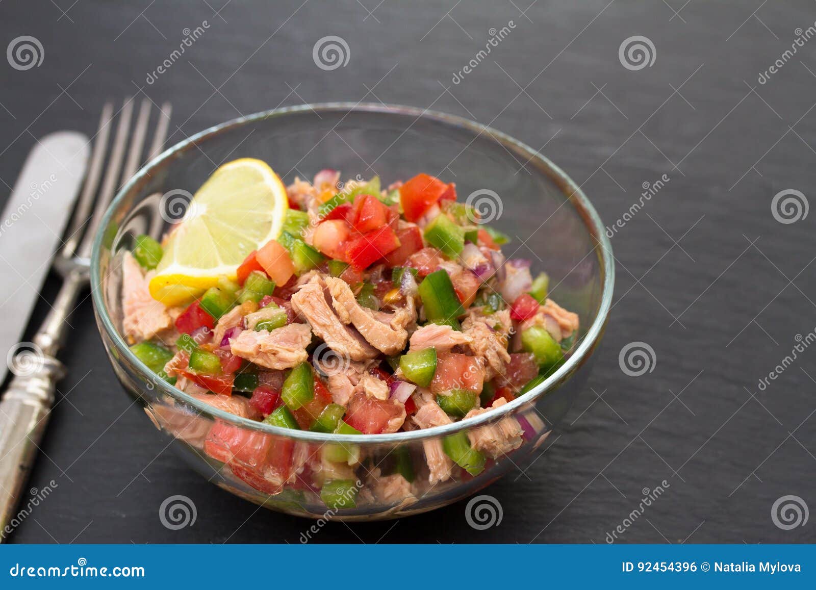 Tuna Salad with Tomato and Pepper Stock Photo Image of fruit, healthy
