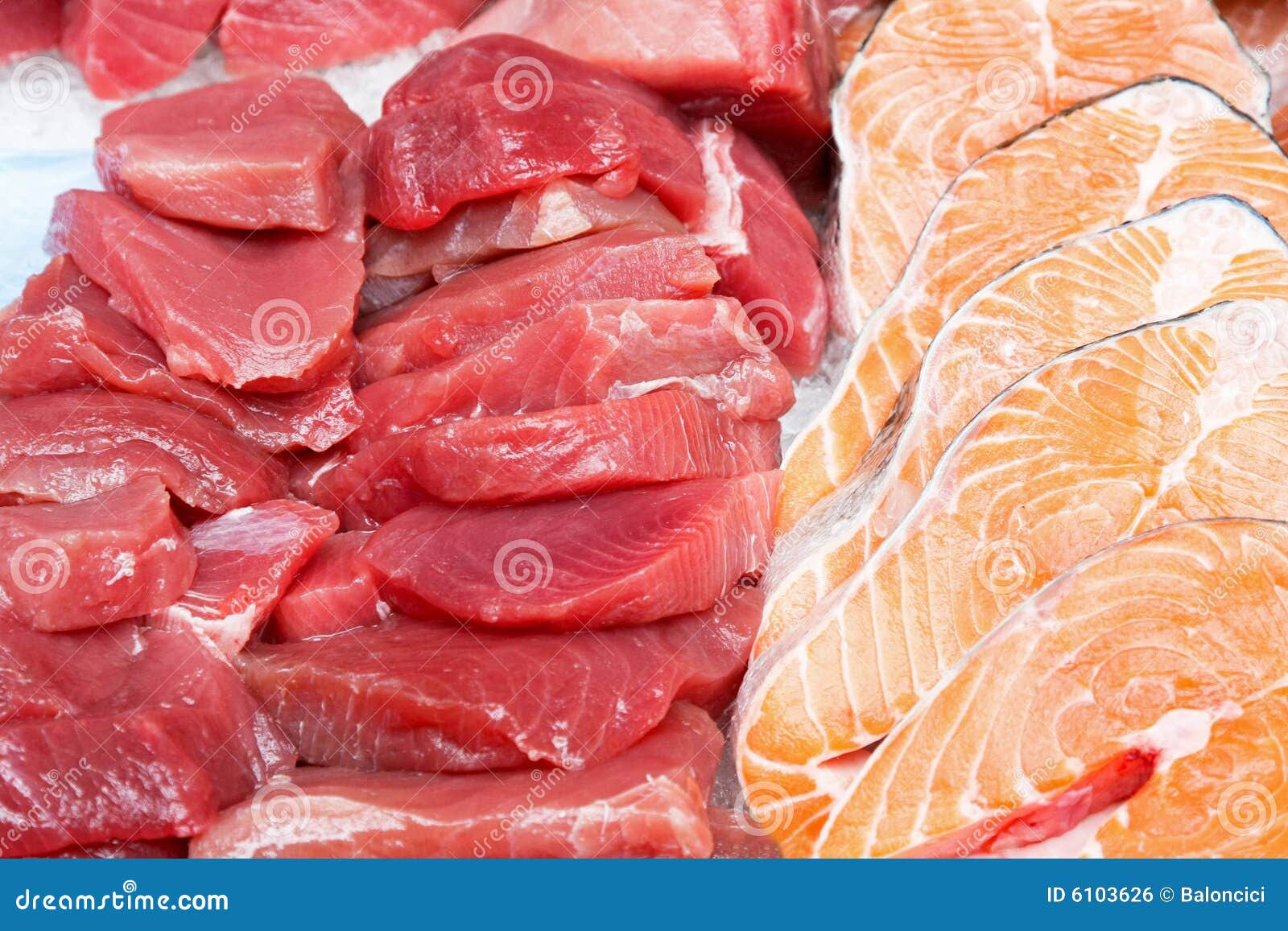 Tuna and salmon stock photo. Image of food, freshness 6103626