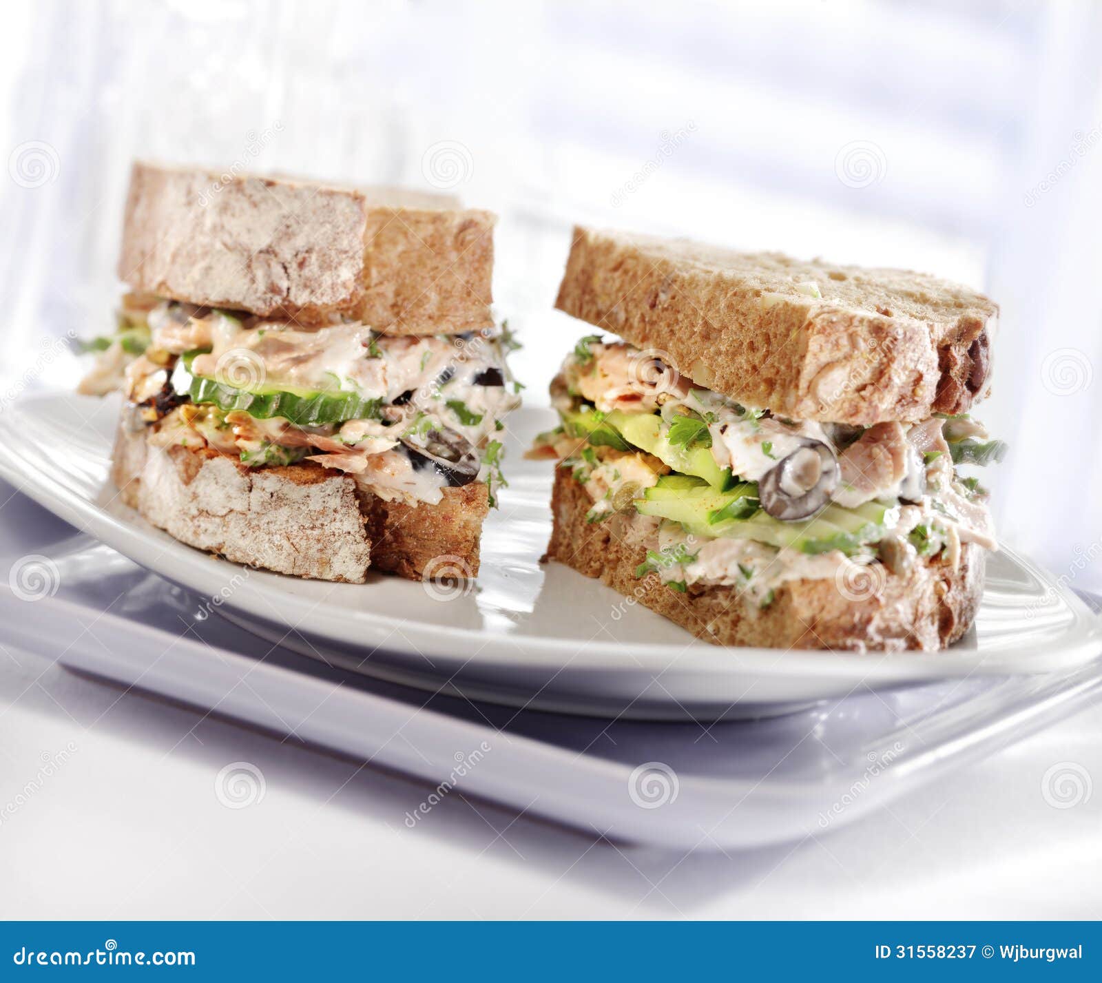 Tuna Sandwich with Brown Bread Stock Image Image of food, lettuce