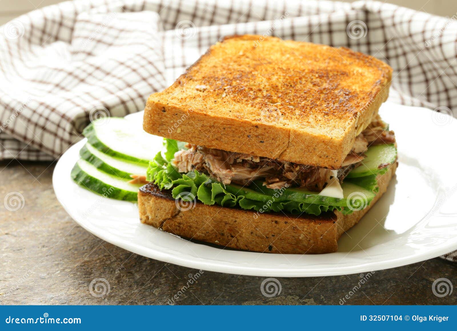 Tuna Sandwich with Cucumber Stock Photo Image of grilled, breakfast