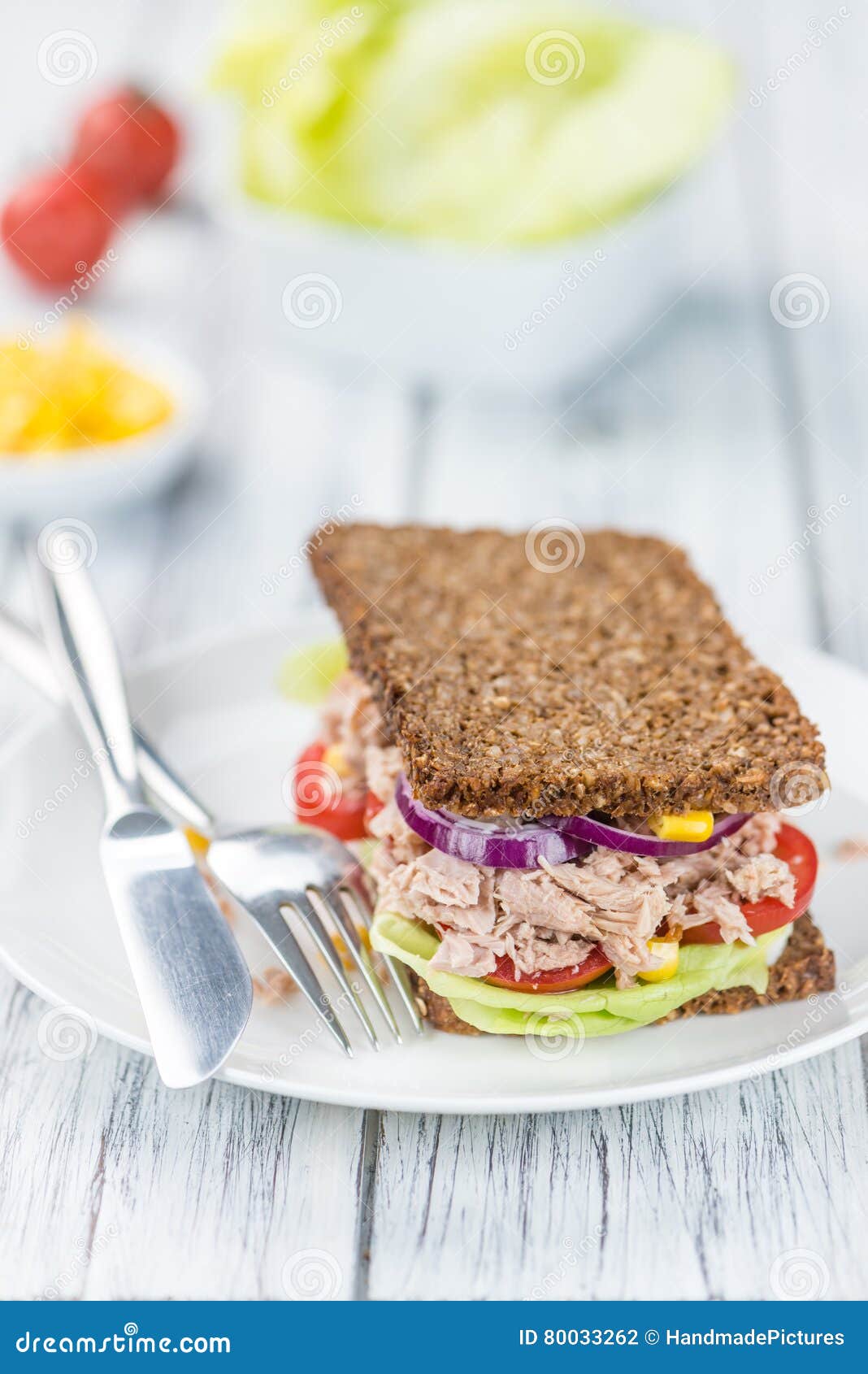 Tuna Sandwich (on Wholemeal Bread) Stock Photo Image of lunch, macro