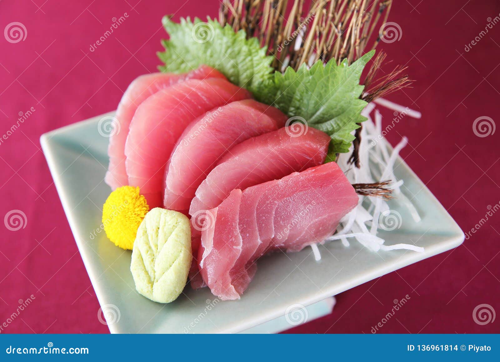Tuna Sashimi Set on a Plate Stock Photo Image of culture, background