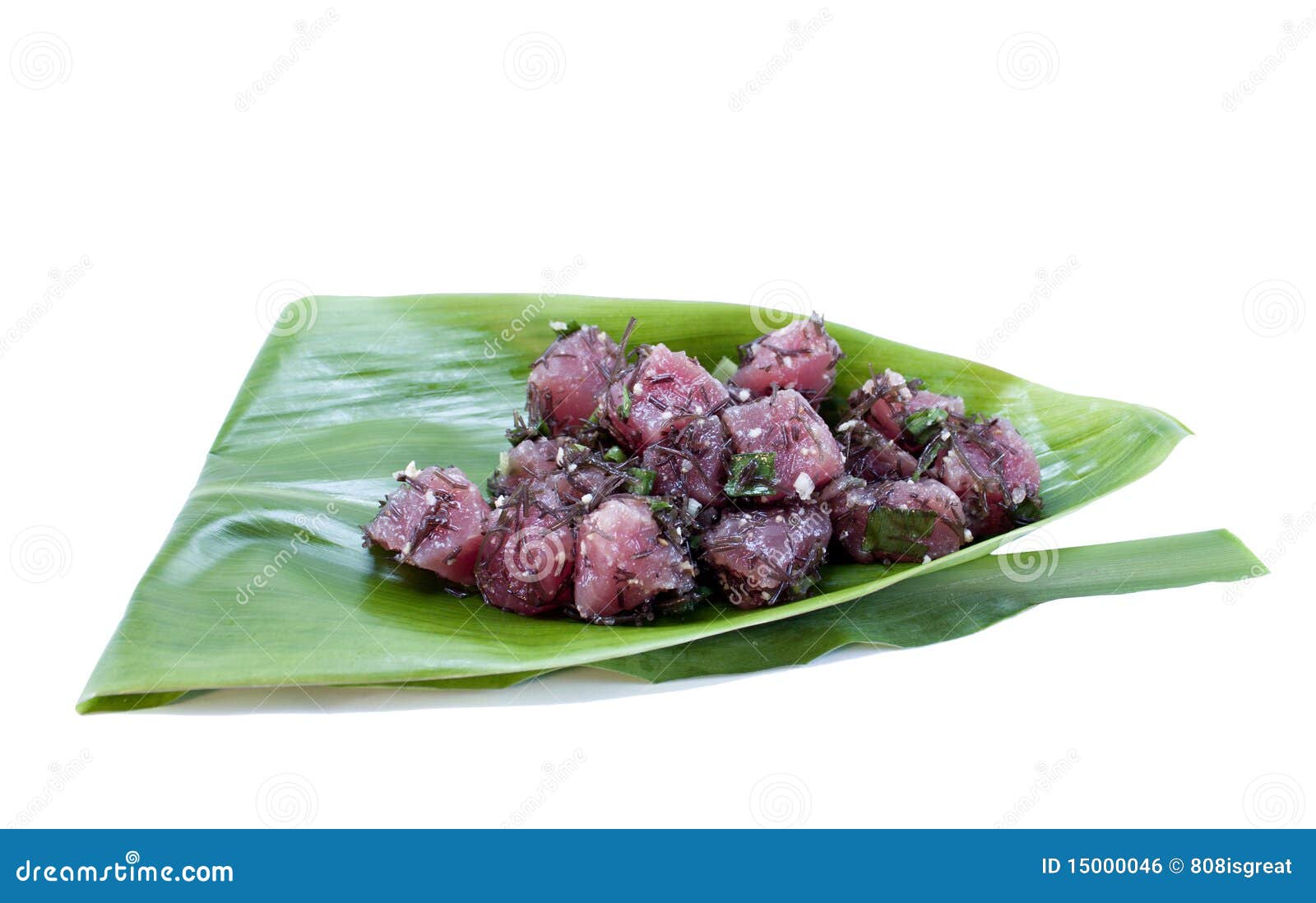 Tuna Sashimi Salad Ahi Kukui Nut Stock Photo Image of limu, party