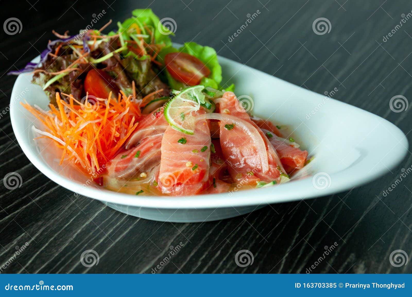 Tuna Spicy Salad Sauce , Thai Spicy Salad Stock Image Image of salmon