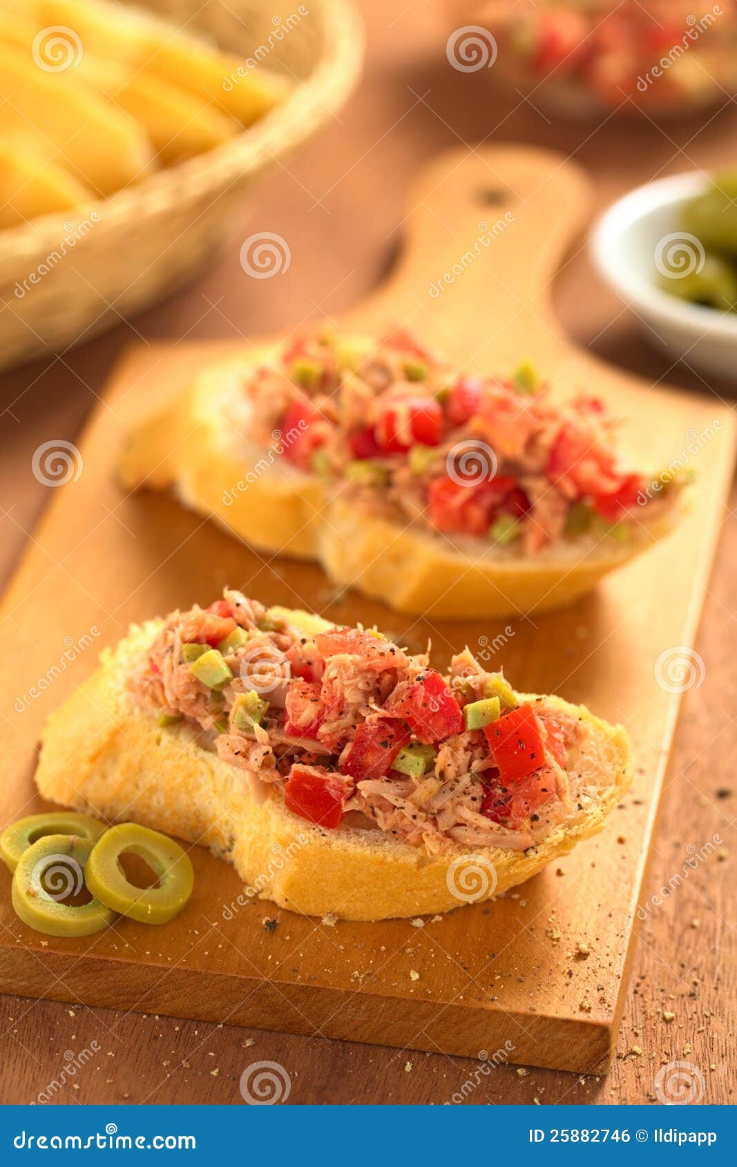 Tuna Spread on Bread stock photo. Image of vertical, green 25882746
