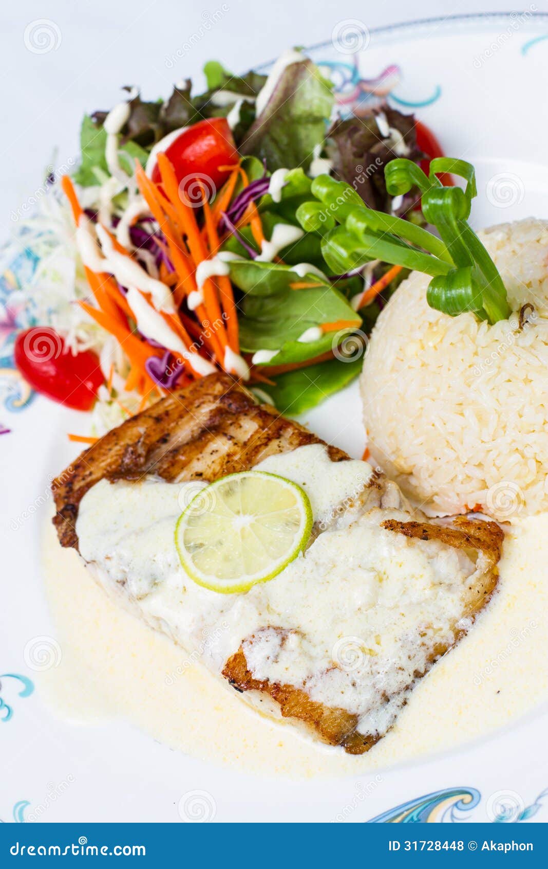 Tuna Steak and Fried Rice with Butter Stock Photo Image of cooked, healthy 31728448