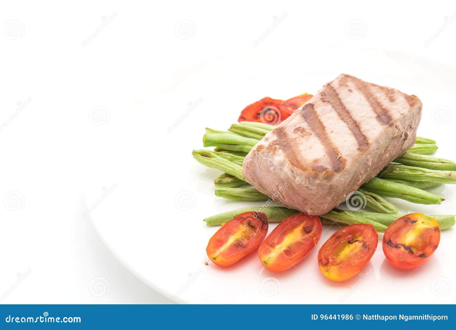 Tuna steak with salad stock photo. Image of bright, tuna 96441986