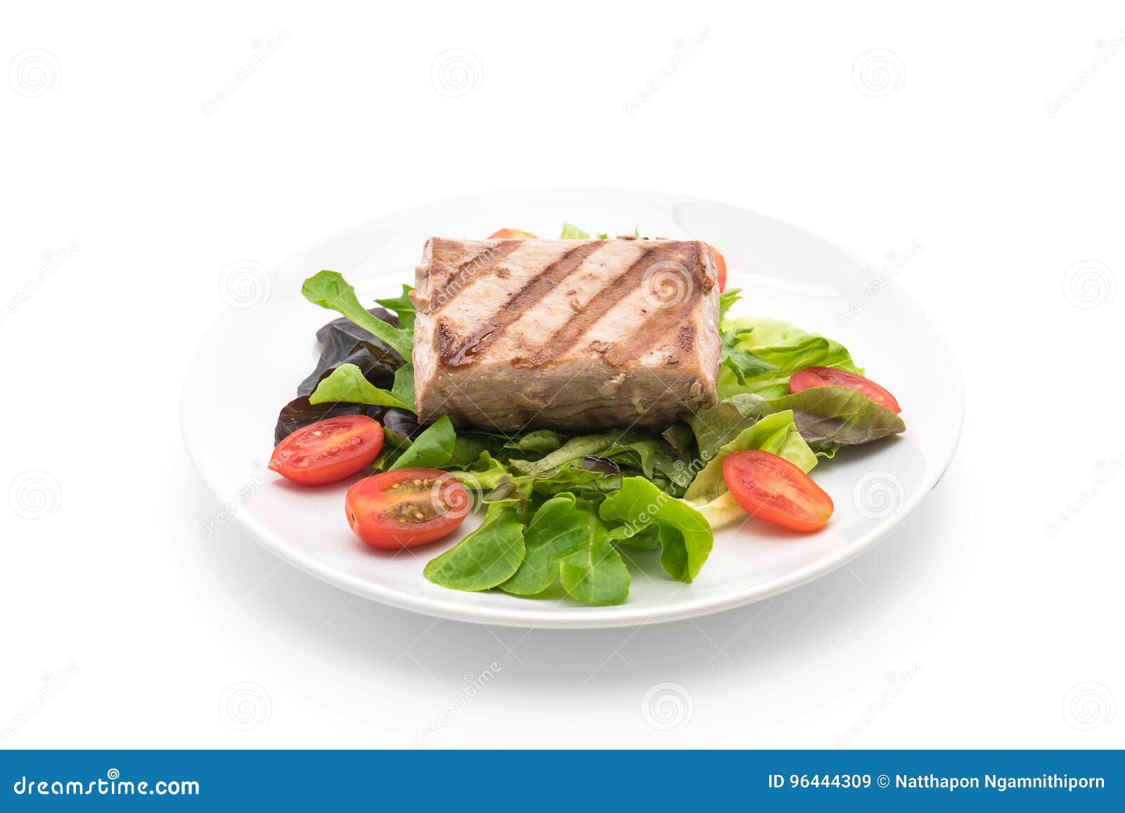 Tuna steak with salad stock image. Image of cuisine, arugula 96444309