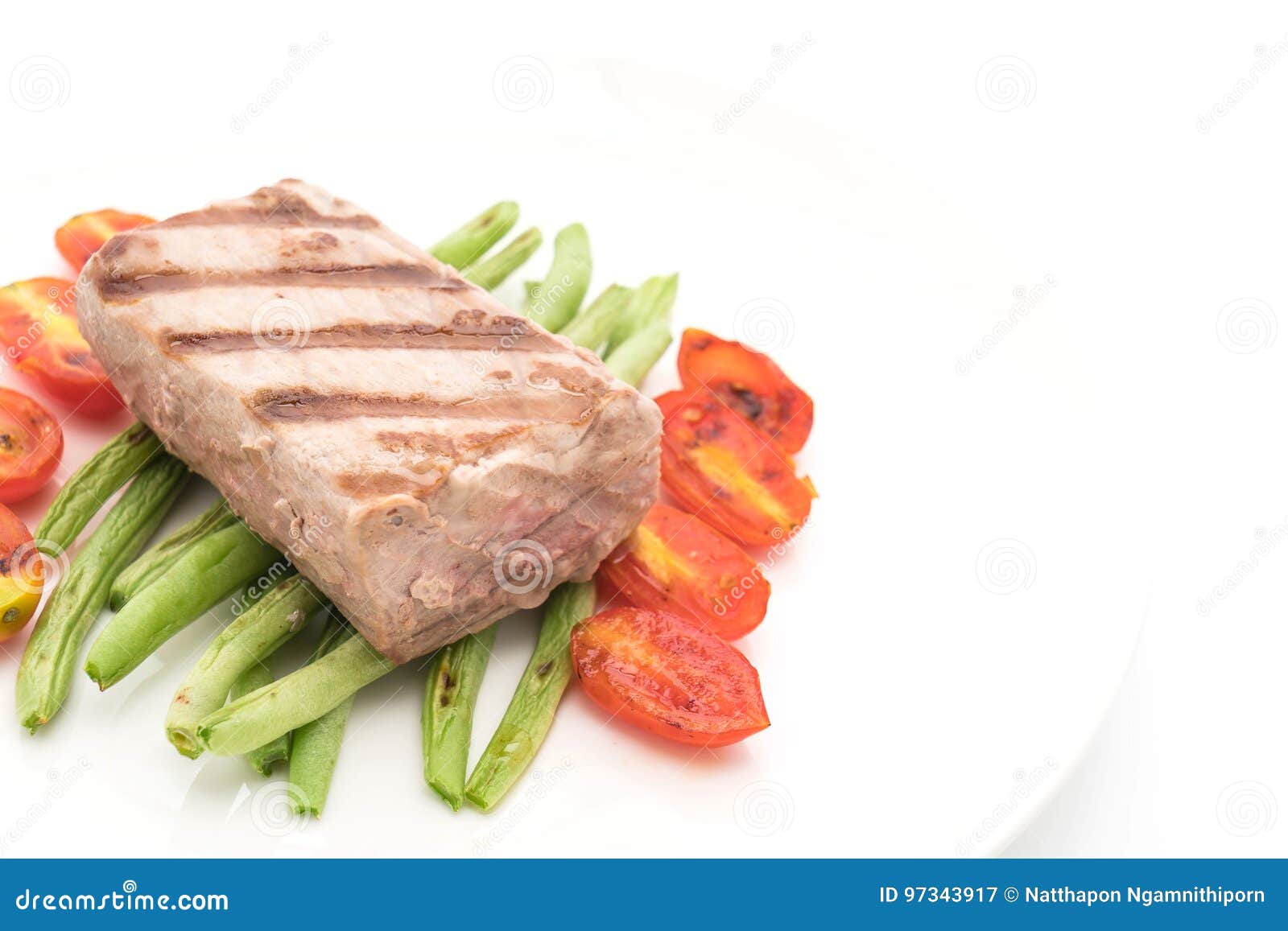 Tuna steak with salad stock image. Image of slice, fried 97343917