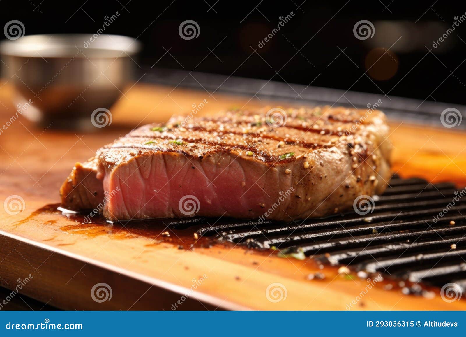 Tuna Steak Seared To Mediumrare, Slightly Cut Open Stock Image Image