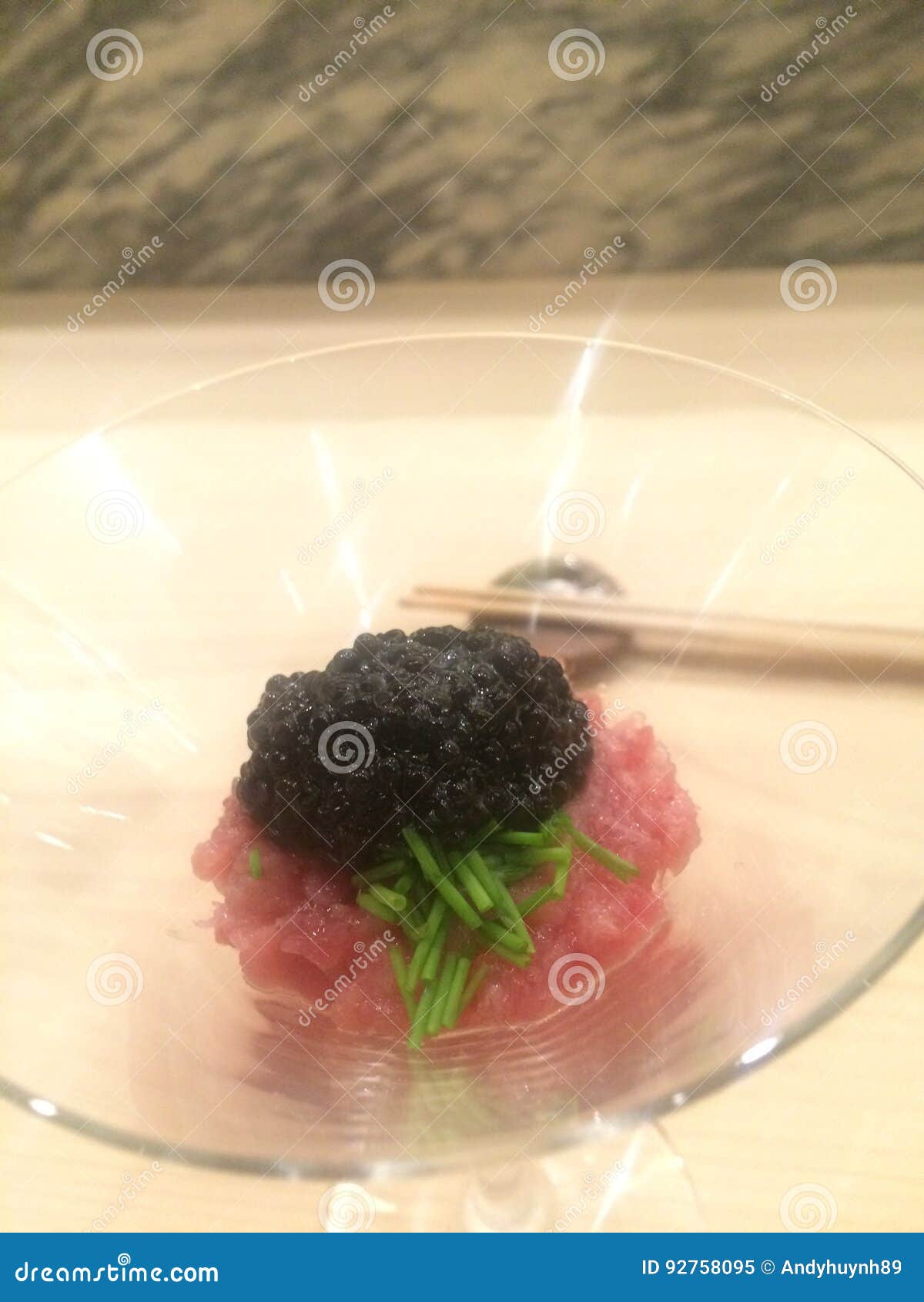 Tuna Tartare with Caviar and Chives Stock Image Image of chives, japanese 92758095