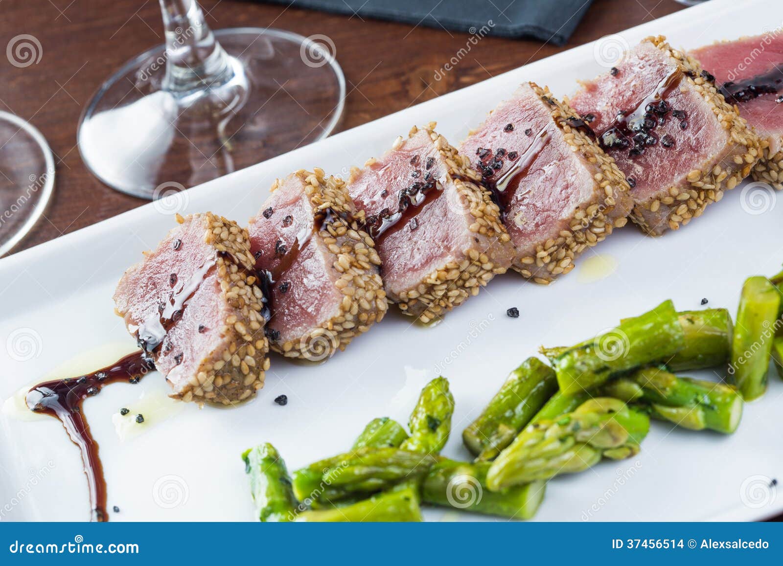 Tuna tataki stock photo. Image of sesame, freshness, seafood 37456514