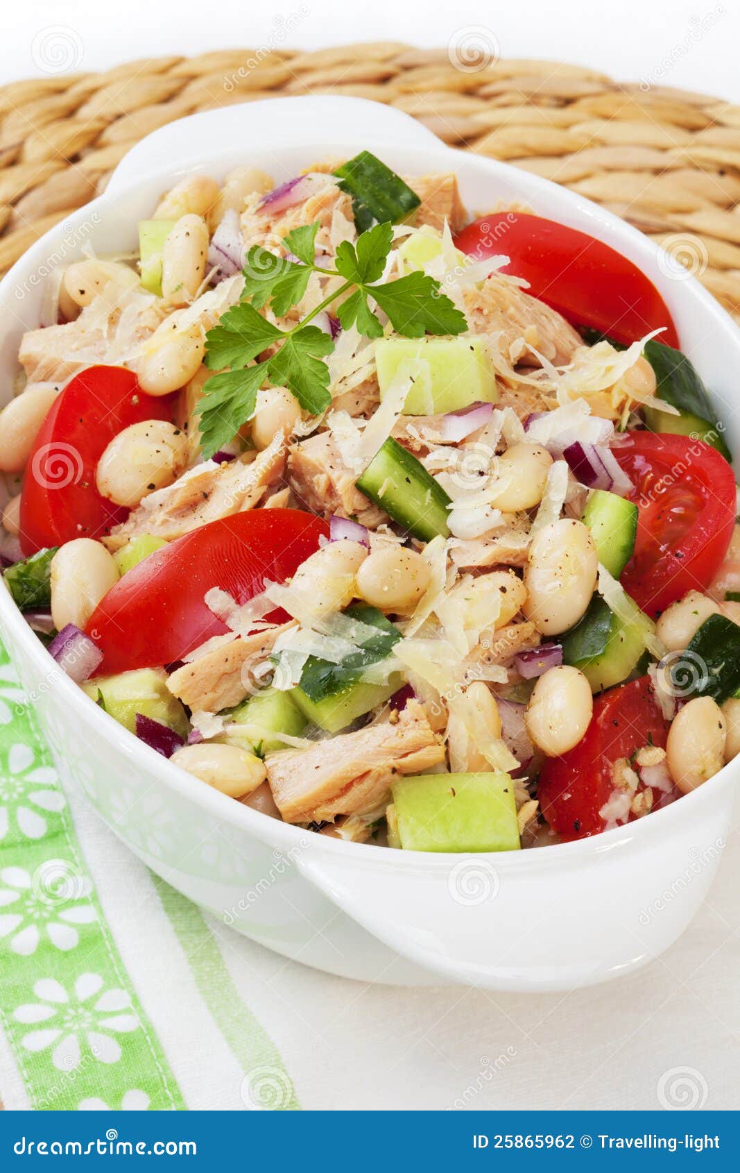 Tuna and White Bean Salad stock photo. Image of salad 25865962