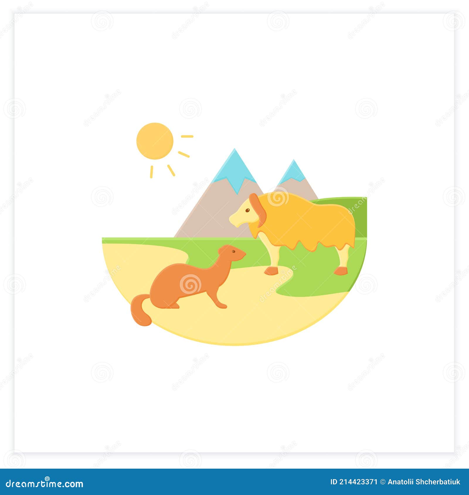 Tundra flat icon stock vector. Illustration of treeles - 214423371