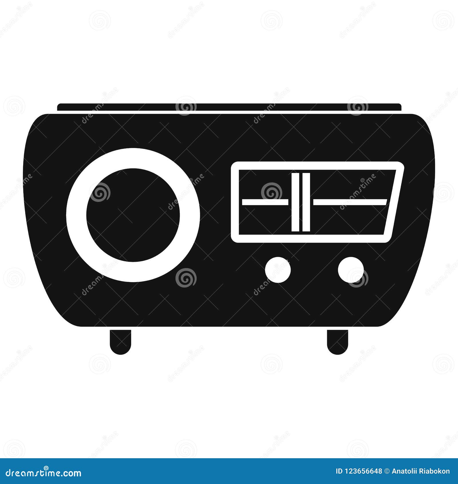 Tuned Radio Icon, Simple Style Stock Illustration - Illustration of 