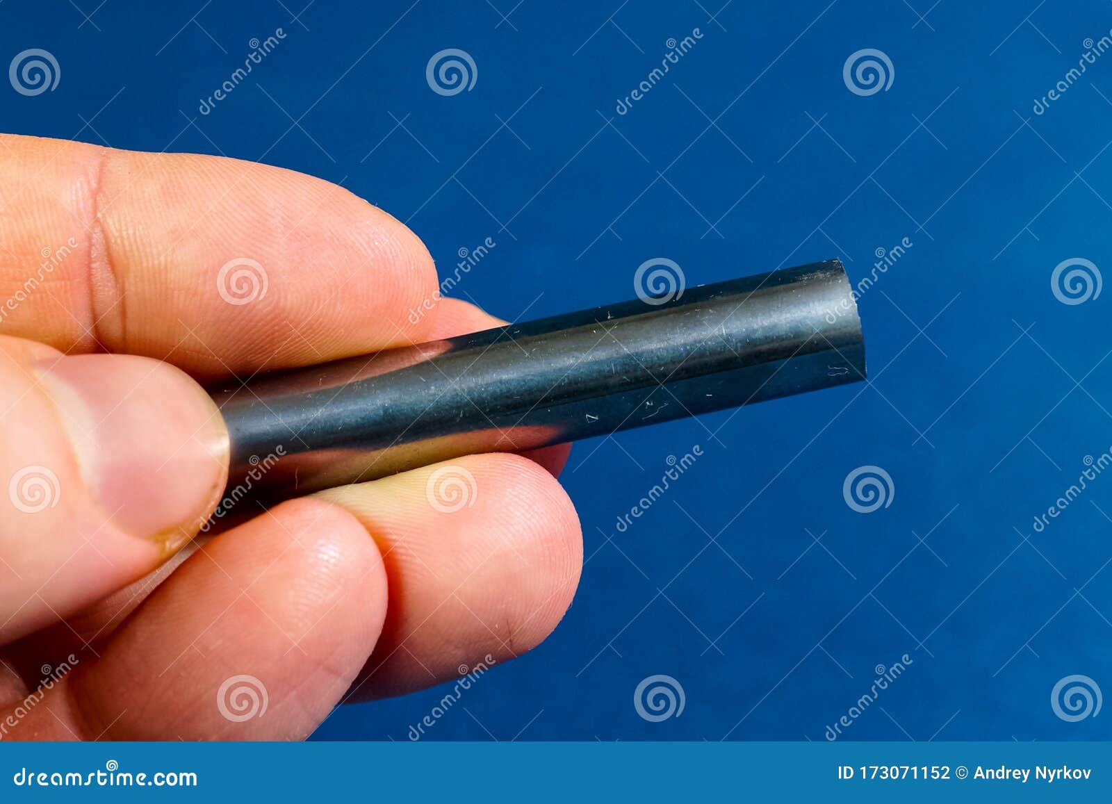 Tungsten Rod in the Hand. a Piece of for Experiments Stock Photo Image of instrument, manual