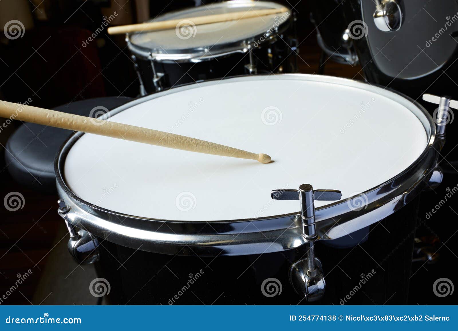 Tuning of a drum stock photo. Image of listening, classical 254774138