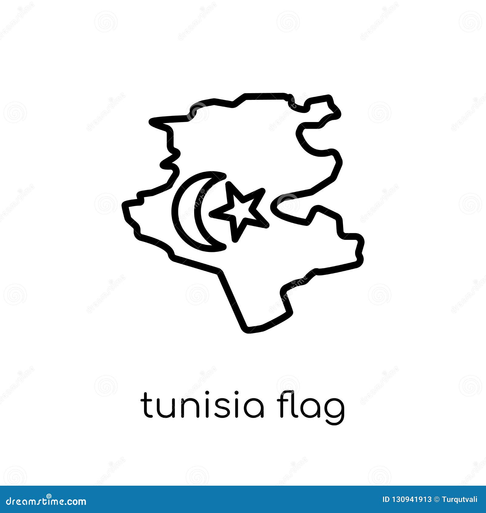 Download Tunisia Flag Icon. Trendy Modern Flat Linear Vector ...