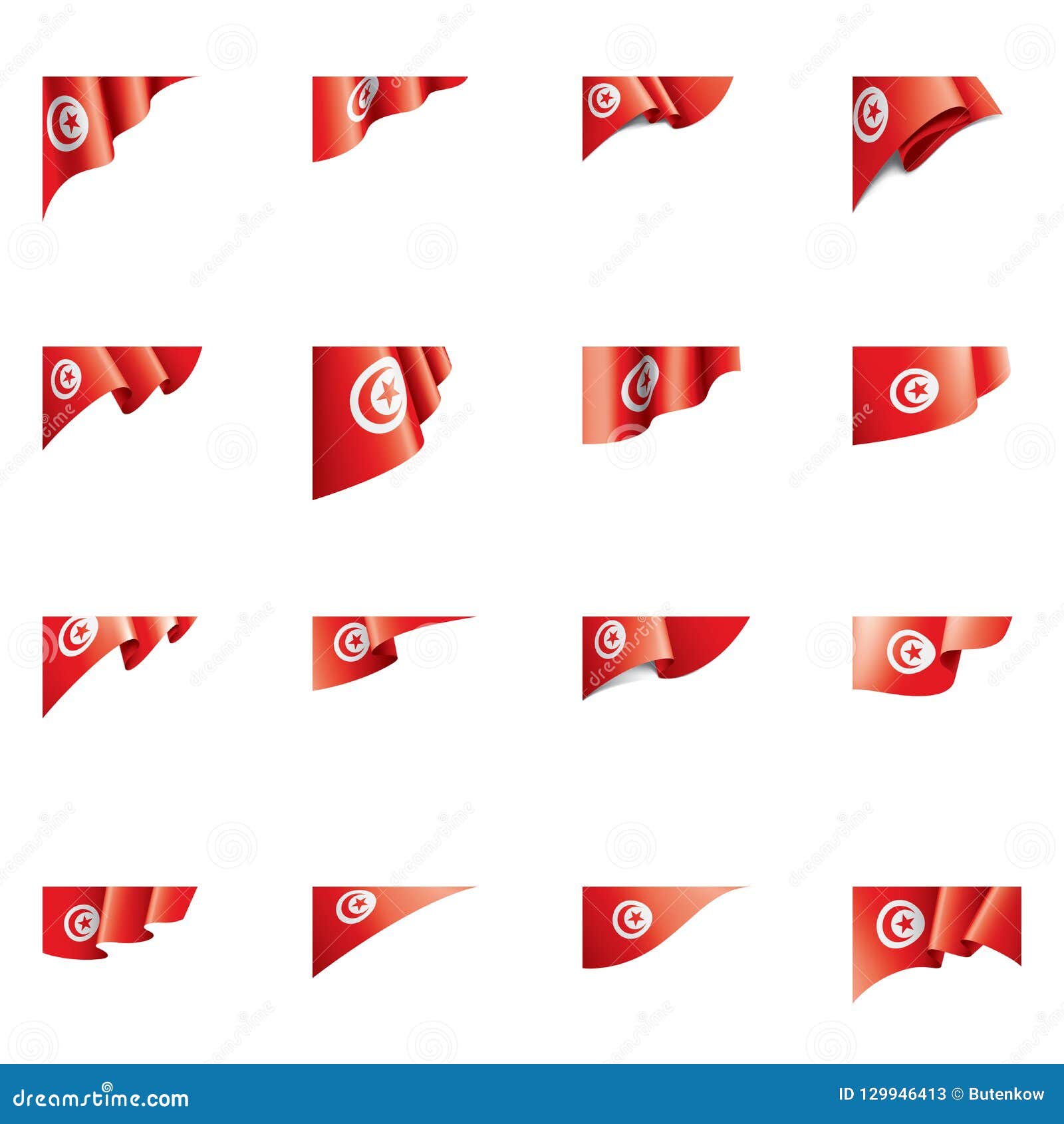 Download Tunisia Flag, Vector Illustration On A White Background ...