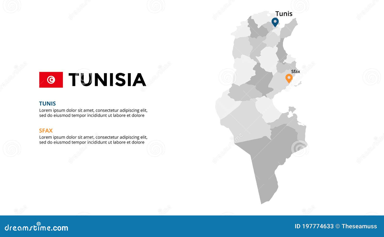 tunisia  map infographic template. slide presentation. global business marketing concept. color country. world