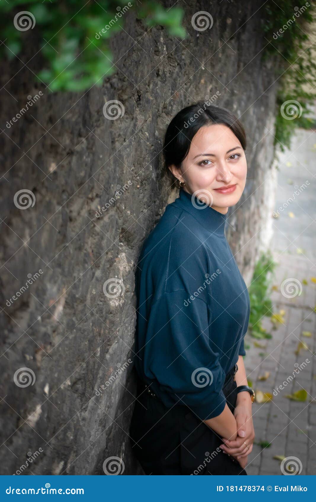 Tunisian Girl by the Wall in Nature Stock Photo - Image of dress, cute ...