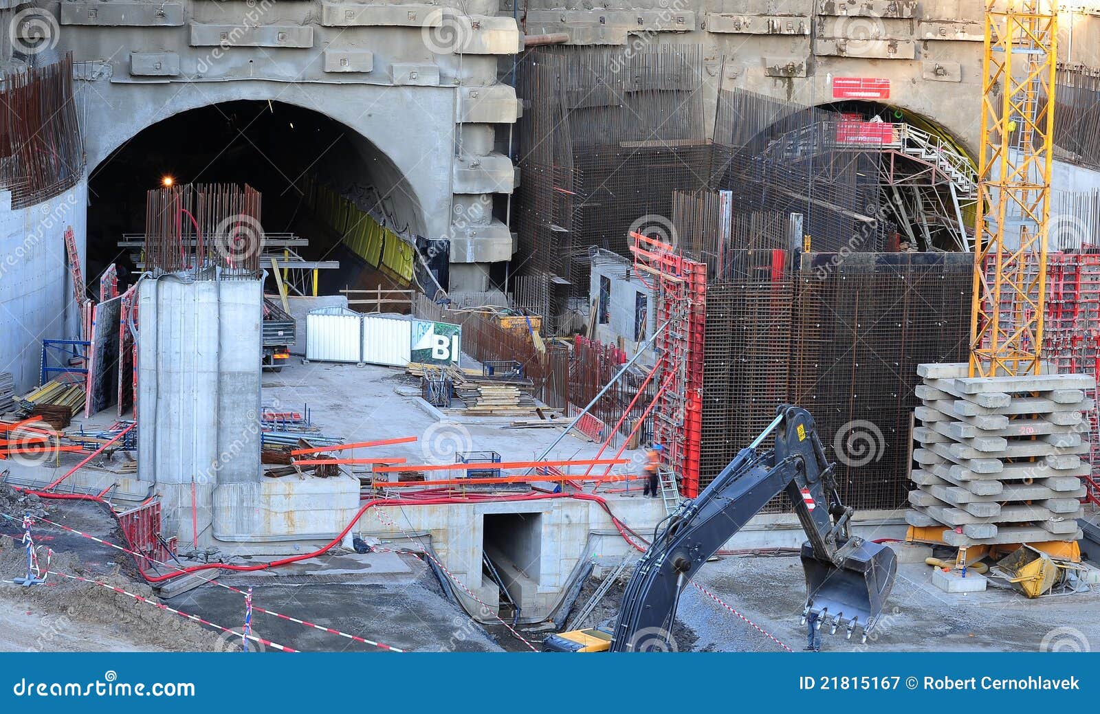 Tunnel construction site stock image. Image of urban 21815167