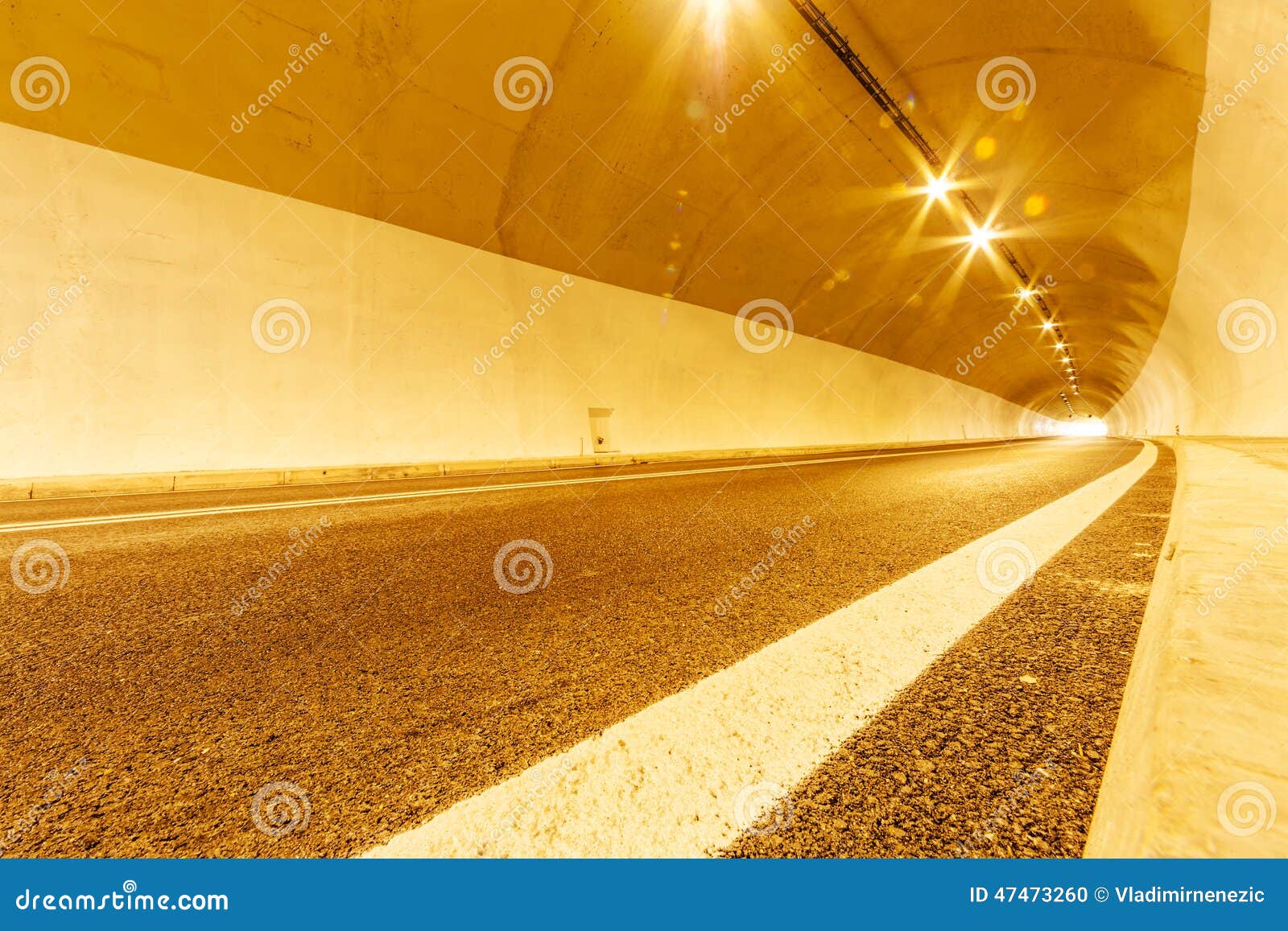 Tunnel With Lights Stock Photo Image Of Journey Freeway 47473260