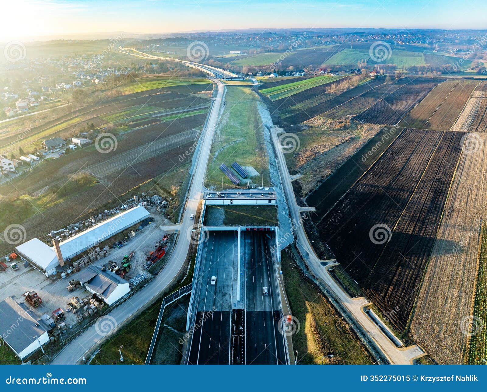 tunnel on new highway s52 in krakow, poland