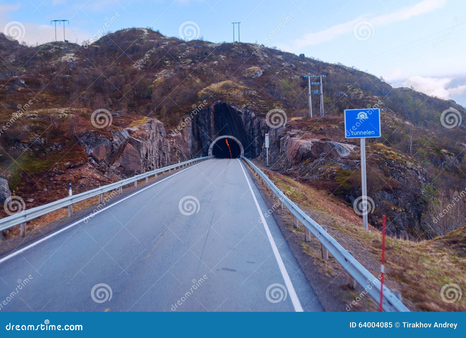 Tunnel on the Norwegian Road Stock Image Image of rock, national