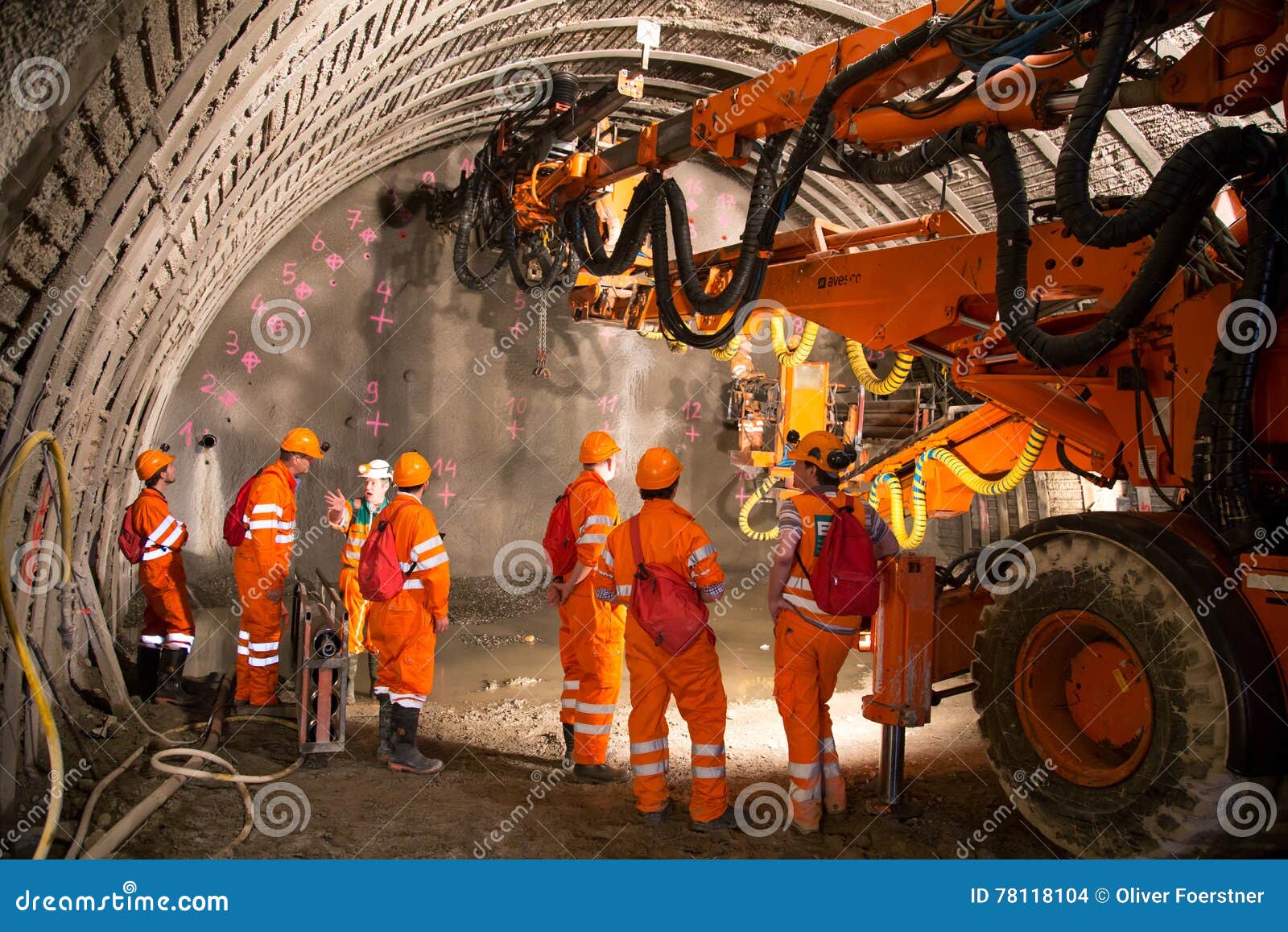 Tunnel piperoof grouting editorial stock image. Image of mining 78118104